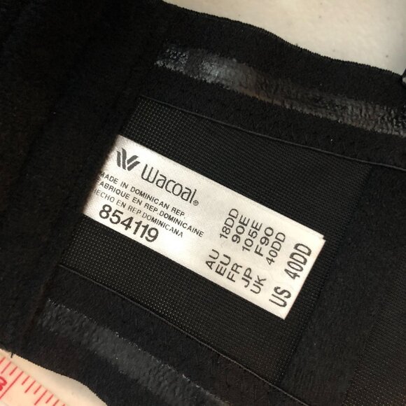 Wacoal Red Carpet Full Figure Underwire Strapless Bra Full Coverage Black 40DD - Picture 5 of 7